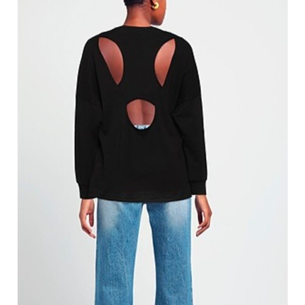 Lanston women's sweatshirt black NWT Size Small Athleisure Cozy Travel top